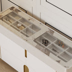 Artus 59"W 6 Drawer Dresser Glass Top Closet Island with Jewelry Display Storage