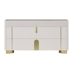 Artus 59"W 6 Drawer Dresser Glass Top Closet Island with Jewelry Display Storage