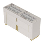 Artus 59"W 6 Drawer Dresser Glass Top Closet Island with Jewelry Display Storage