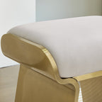 Upart Leath-aire Upholstered Vanity Stool with Gold Frame