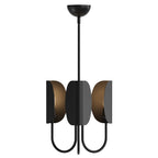 Seno Origami-Inspired Chandelier - Folded Metal/Cotton Shade, Warm Ambient Lighting, Sloped Ceiling Compatible