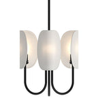 Seno Origami-Inspired Chandelier - Folded Metal/Cotton Shade, Warm Ambient Lighting, Sloped Ceiling Compatible