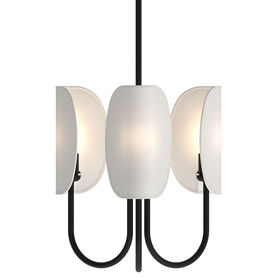 Seno Origami-Inspired Chandelier - Folded Metal/Cotton Shade, Warm Ambient Lighting, Sloped Ceiling Compatible