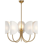 Seno Origami-Inspired Chandelier - Folded Metal/Cotton Shade, Warm Ambient Lighting, Sloped Ceiling Compatible