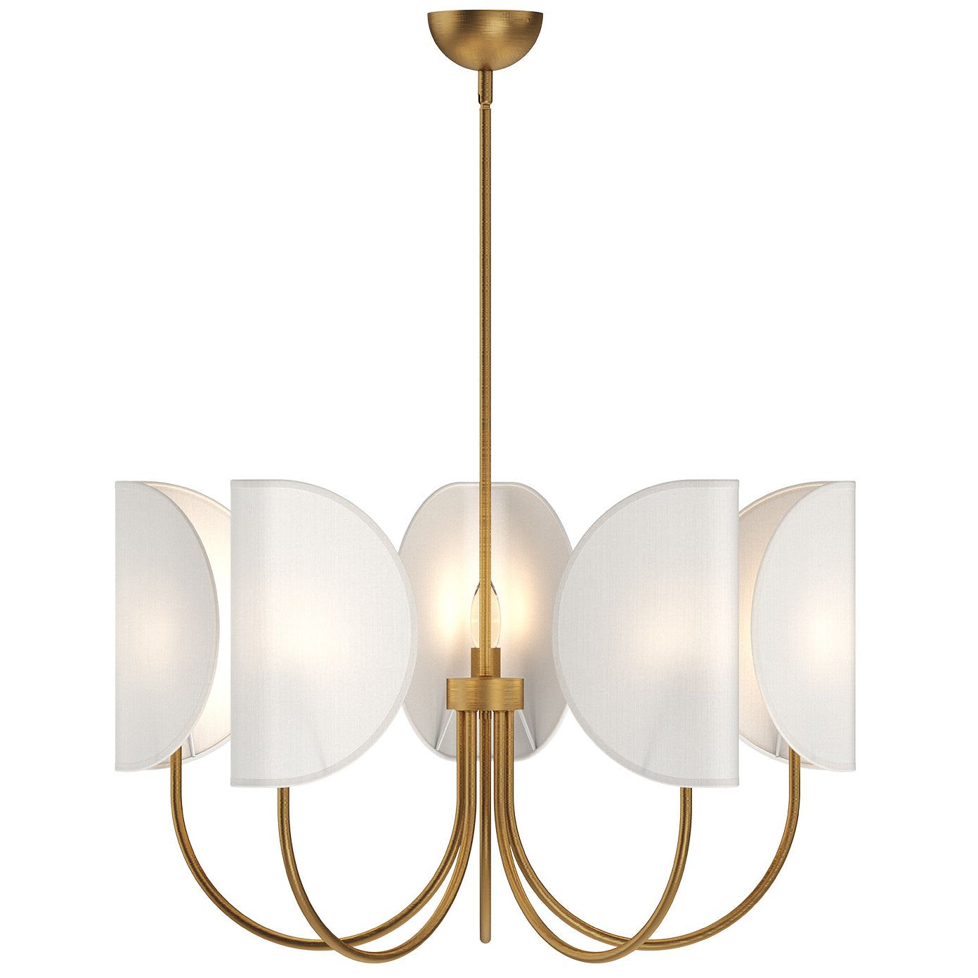 Seno Origami-Inspired Chandelier - Folded Metal/Cotton Shade, Warm Ambient Lighting, Sloped Ceiling Compatible