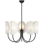 Seno Origami-Inspired Chandelier - Folded Metal/Cotton Shade, Warm Ambient Lighting, Sloped Ceiling Compatible