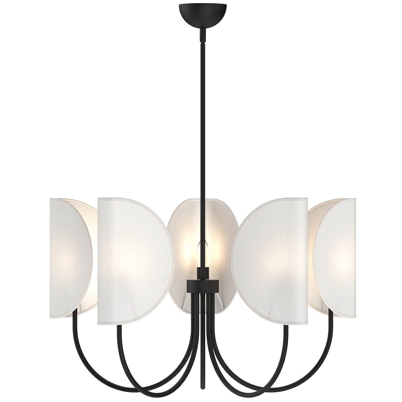 Seno Origami-Inspired Chandelier - Folded Metal/Cotton Shade, Warm Ambient Lighting, Sloped Ceiling Compatible