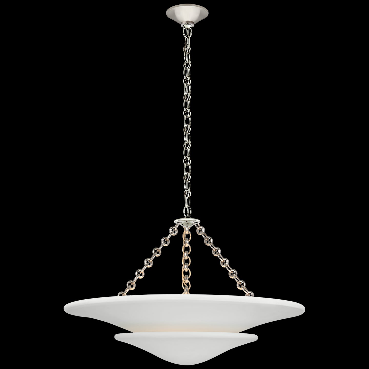 Mollino Chandelier by AERIN - Vintage French Sculpture-Inspired Plaster Finish with Hand-Rubbed Antique Brass