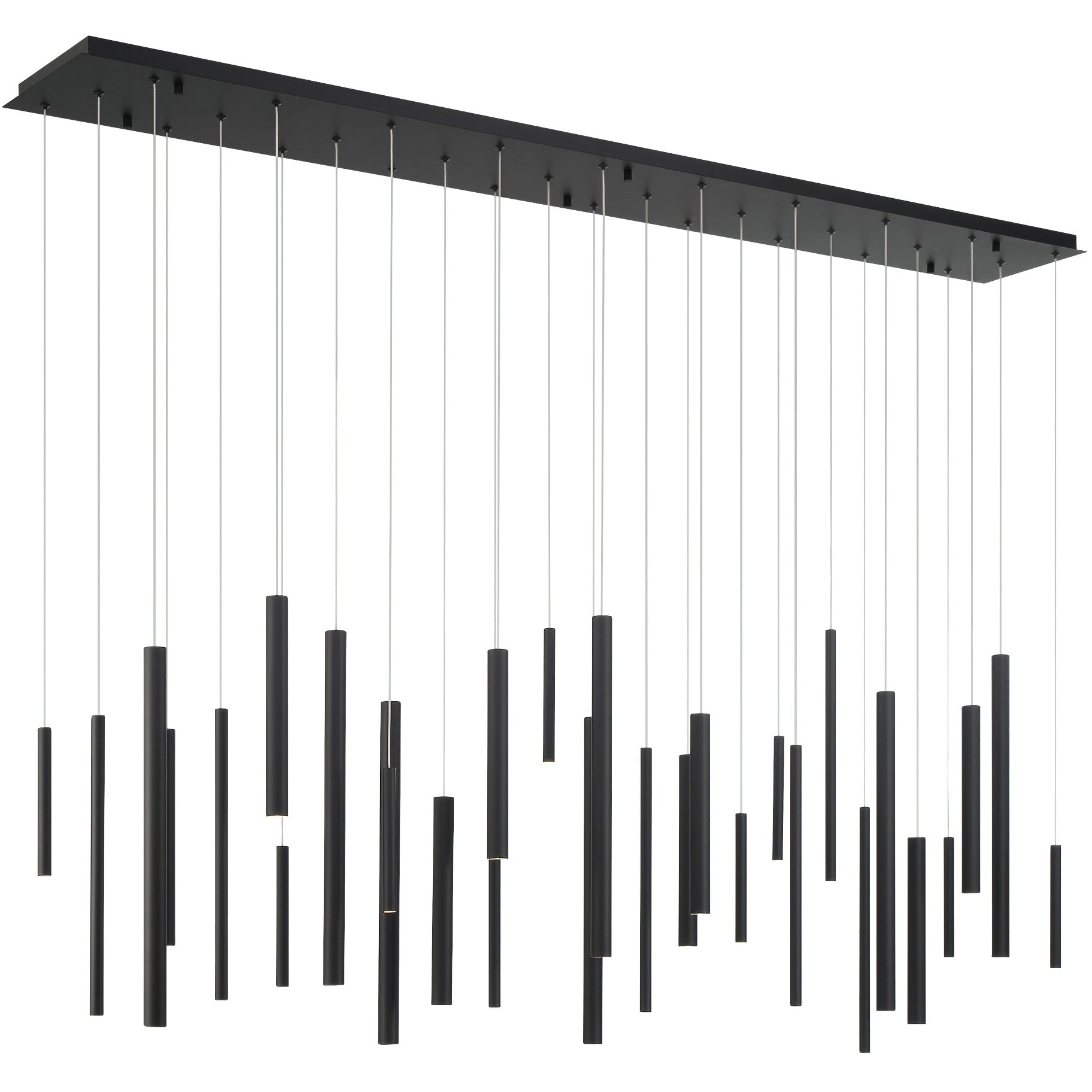 Santana Modern Linear Multi-Light Pendant Chandelier - Adjustable Height Aluminum Tube Fixture