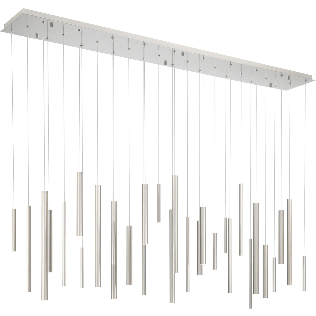 Santana Modern Linear Multi-Light Pendant Chandelier - Adjustable Height Aluminum Tube Fixture