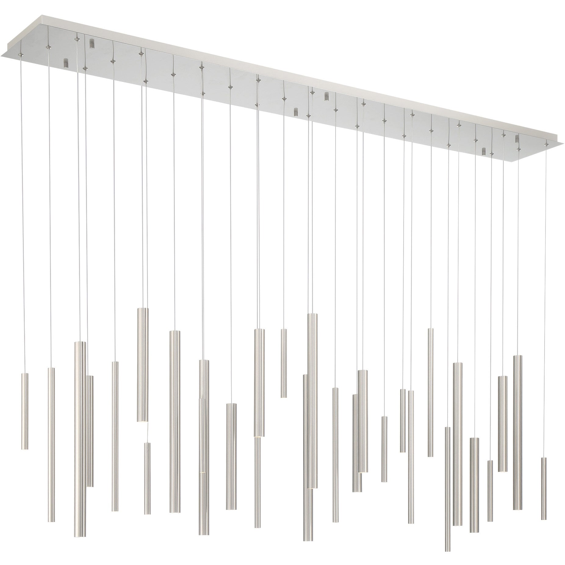Santana Modern Linear Multi-Light Pendant Chandelier - Adjustable Height Aluminum Tube Fixture