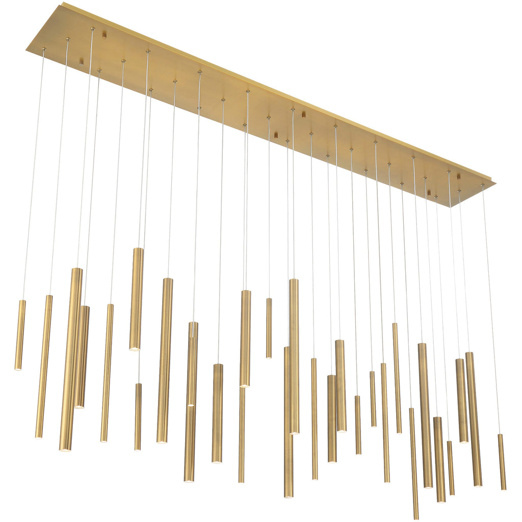 Santana Modern Linear Multi-Light Pendant Chandelier - Adjustable Height Aluminum Tube Fixture