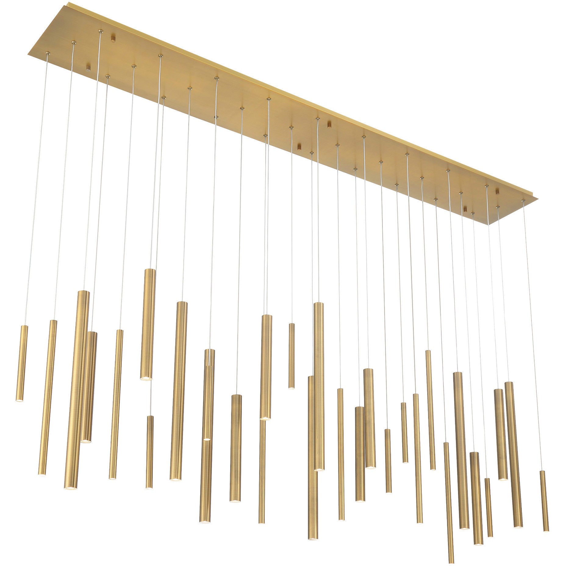 Santana Modern Linear Multi-Light Pendant Chandelier - Adjustable Height Aluminum Tube Fixture