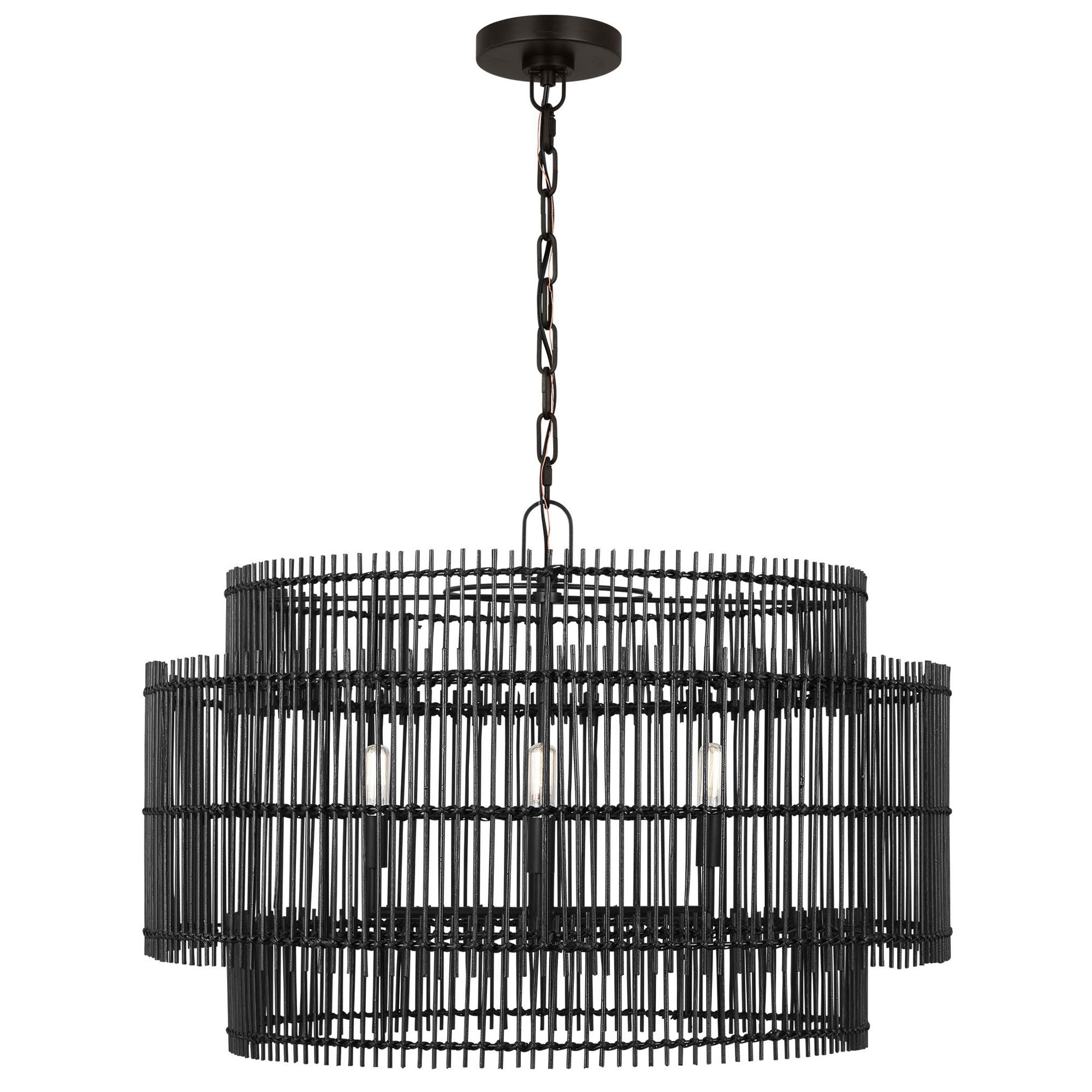 Elio Bamboo & Steel Tiered Chandelier by ED Ellen DeGeneres