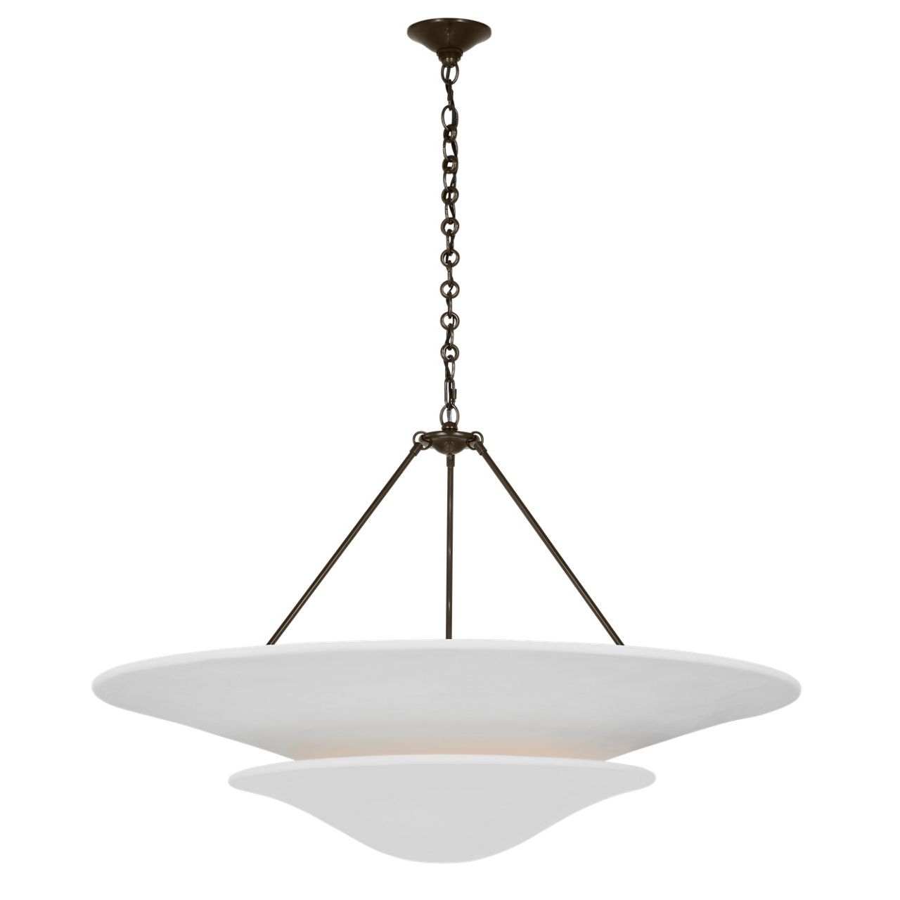 Mollino Chandelier by AERIN - Vintage French Sculpture-Inspired Plaster Finish with Hand-Rubbed Antique Brass