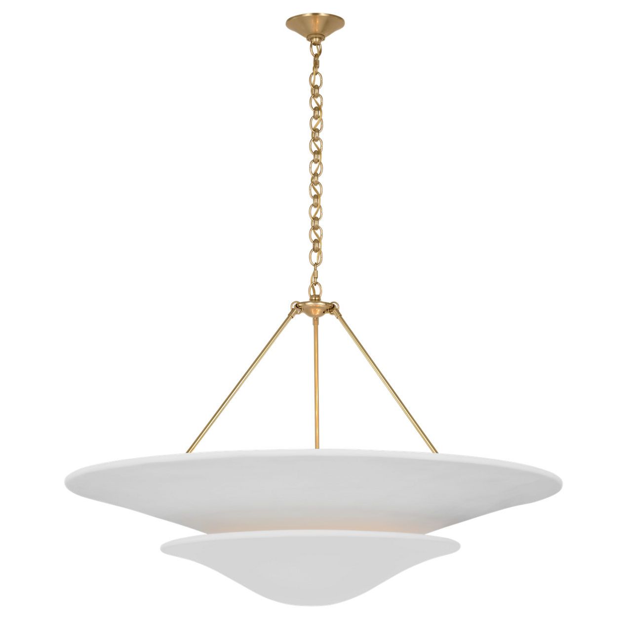 Mollino Chandelier by AERIN - Vintage French Sculpture-Inspired Plaster Finish with Hand-Rubbed Antique Brass