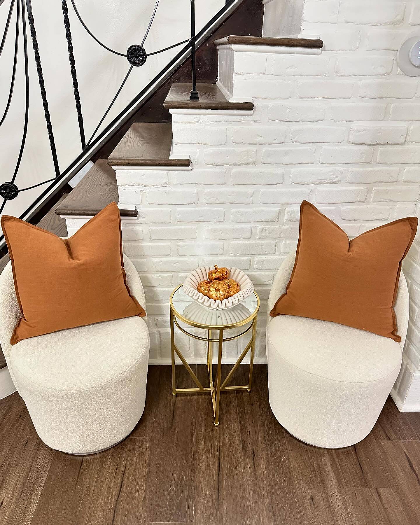 Boucle Round Back Swivel Vanity Stool Accent Chair
