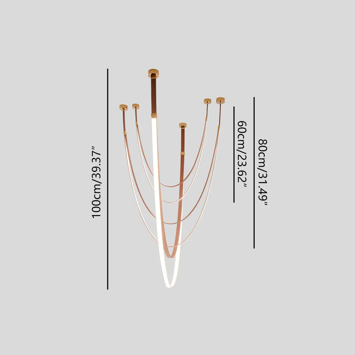 Antizer Shalom Leather Chandelier for Staircase