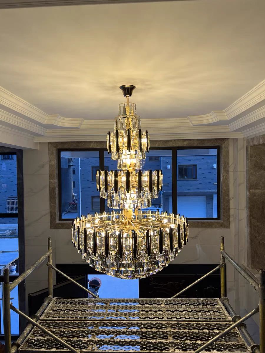 Foyer 3 Layers Extra Large Crystal Chandelier For Living Room Staircase Ceiling Lighting Fixture
