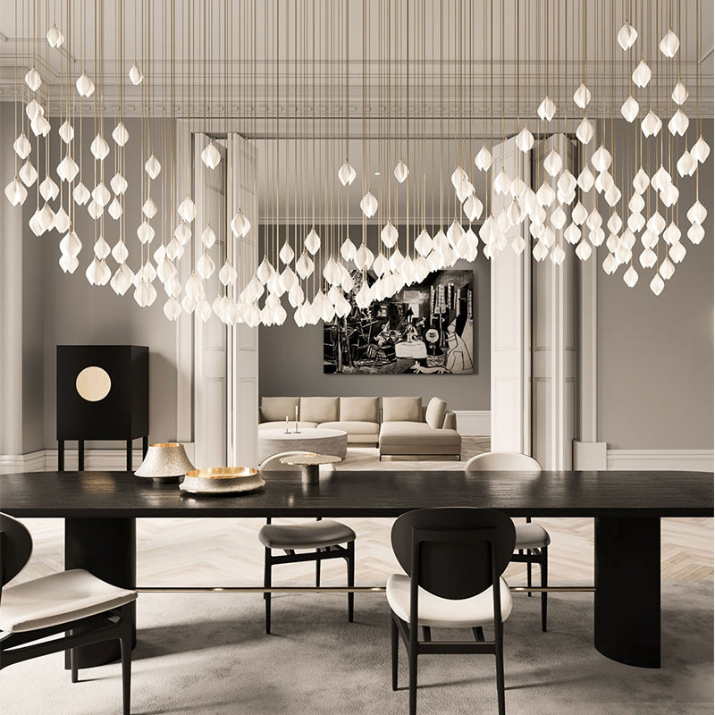 Nordic Magnolia Blossom Ceramic Dining Room Chandelier