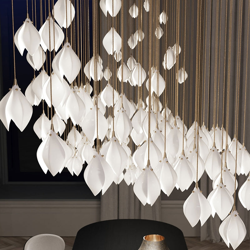 Nordic Magnolia Blossom Ceramic Dining Room Chandelier