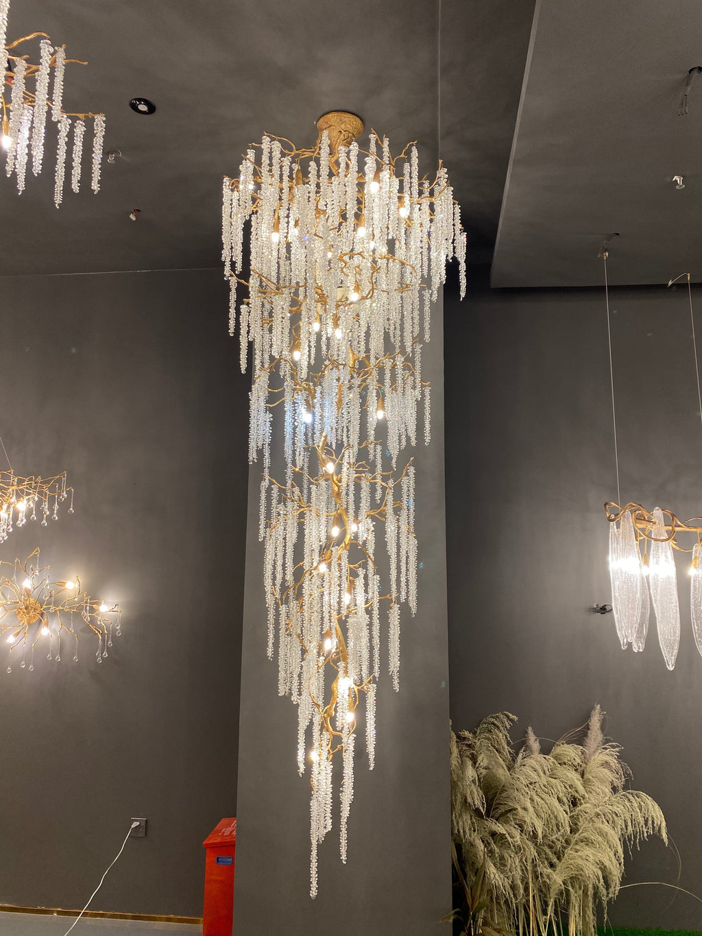 Extra Large Crystal Icicle Chandelier in Tree Branch Design for Grand Staircases and Hallways