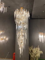 Extra Large Crystal Icicle Chandelier in Tree Branch Design for Grand Staircases and Hallways