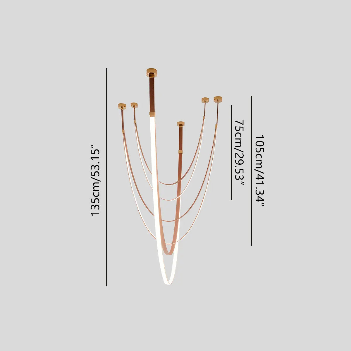 Antizer Shalom Leather Chandelier for Staircase