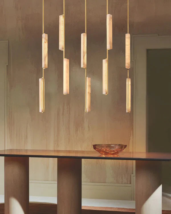 Auduban Alabaster Linear Chandelier 54"