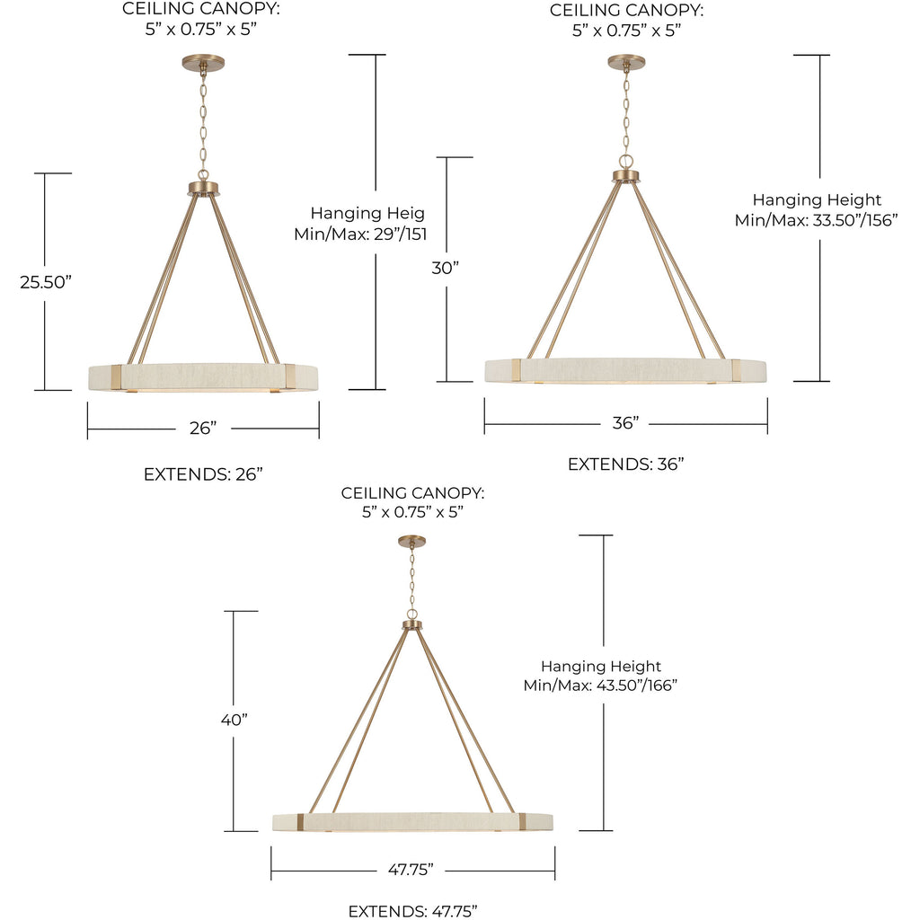 Delaney Matte Brass Chandelier with Bleached Natural Rope Accents - Elegant Designer Lighting