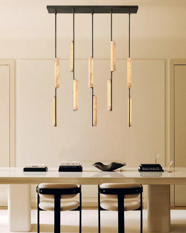 Auduban Alabaster Linear Chandelier 54"