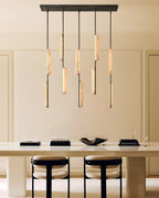 Auduban Alabaster Linear Chandelier 54"