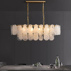 Cloude Modern Multi-Tier Cloud Glass Pendant Light Kitchen Island Light Adjustable Chain