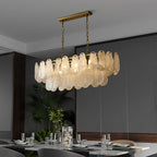 Cloude Modern Multi-Tier Cloud Glass Pendant Light Kitchen Island Light Adjustable Chain