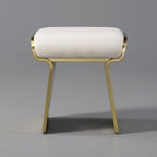 Upart Leath-aire Upholstered Vanity Stool with Gold Frame