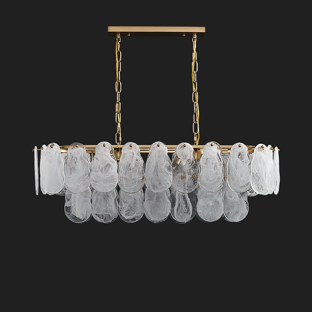 Cloude Modern Multi-Tier Cloud Glass Pendant Light Kitchen Island Light Adjustable Chain