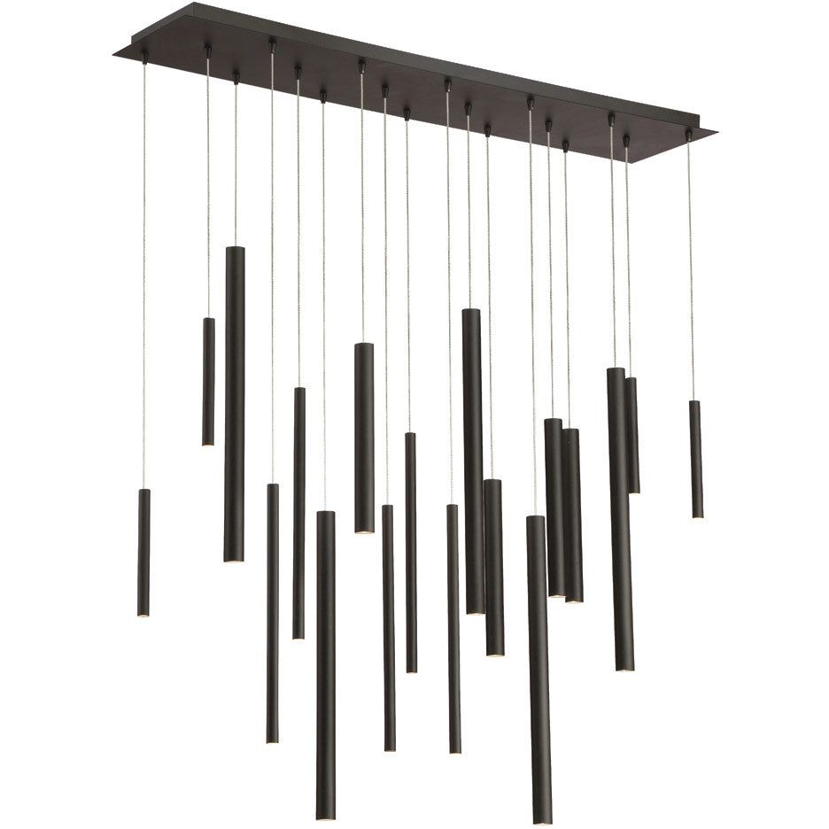 Santana Modern Linear Multi-Light Pendant Chandelier - Adjustable Height Aluminum Tube Fixture