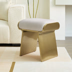 Upart Leath-aire Upholstered Vanity Stool with Gold Frame