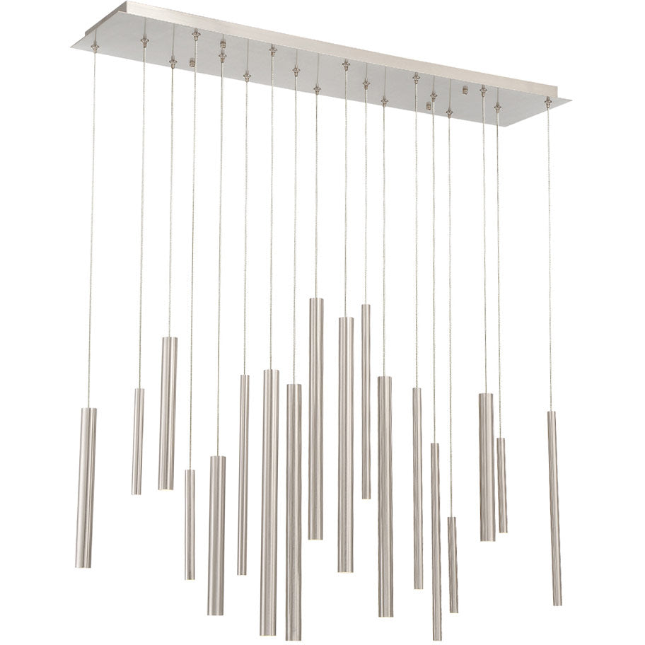 Santana Modern Linear Multi-Light Pendant Chandelier - Adjustable Height Aluminum Tube Fixture