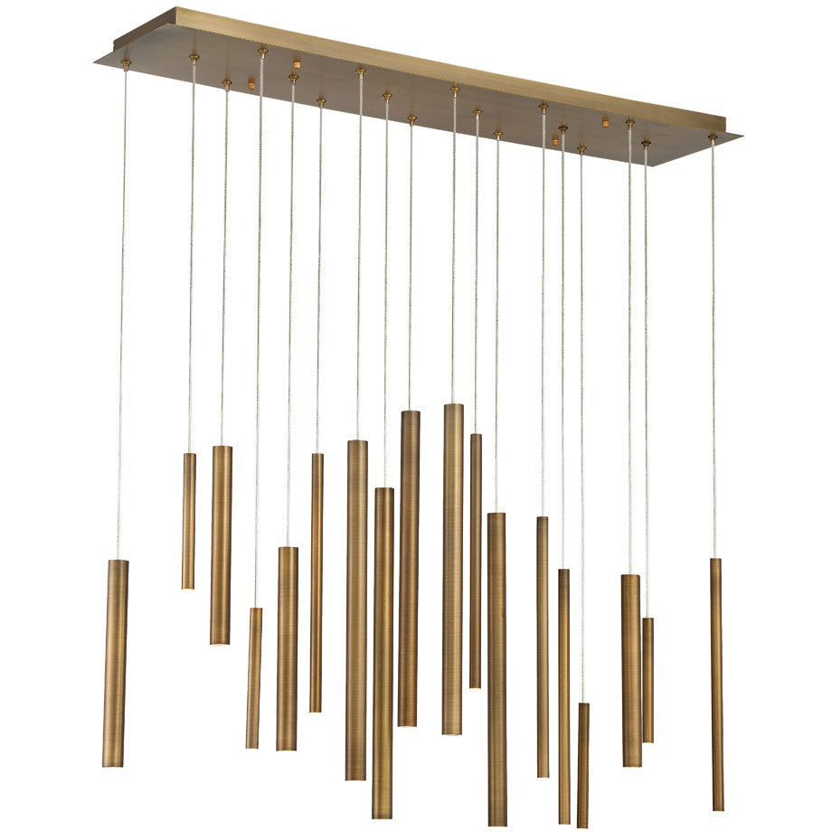 Santana Modern Linear Multi-Light Pendant Chandelier - Adjustable Height Aluminum Tube Fixture