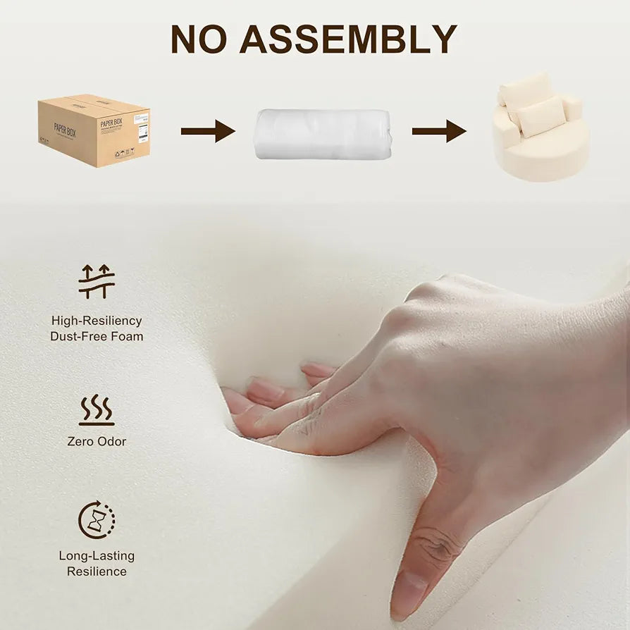 Furnimart 40" Oversized Barrel Accent Chair Set of 2, 360° Swivel Round Upholstered Sofa, Chenille High-Resilience Sponge, No Assembly, Wide Seat for Living Room, Bedroom, Apartment 