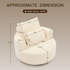 Furnimart 40" Oversized Barrel Accent Chair Set of 2, 360° Swivel Round Upholstered Sofa, Chenille High-Resilience Sponge, No Assembly, Wide Seat for Living Room, Bedroom, Apartment 