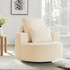 Furnimart 40" Oversized Barrel Accent Chair Set of 2, 360° Swivel Round Upholstered Sofa, Chenille High-Resilience Sponge, No Assembly, Wide Seat for Living Room, Bedroom, Apartment 