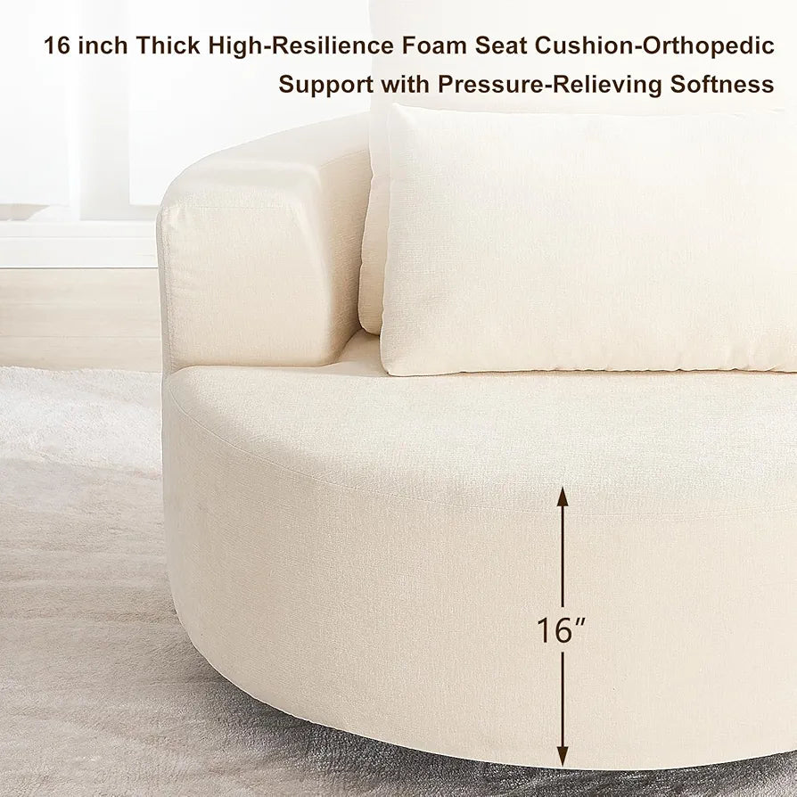 Furnimart 40" Oversized Barrel Accent Chair Set of 2, 360° Swivel Round Upholstered Sofa, Chenille High-Resilience Sponge, No Assembly, Wide Seat for Living Room, Bedroom, Apartment 