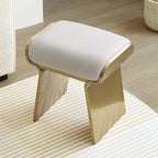 Upart Leath-aire Upholstered Vanity Stool with Gold Frame