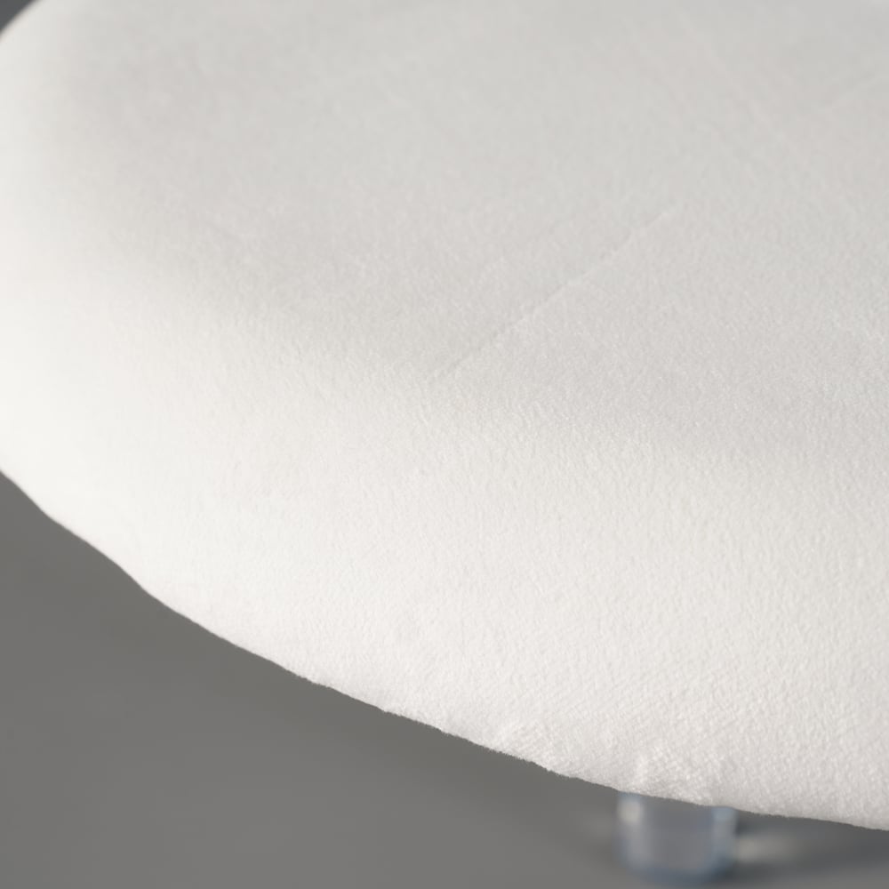 Modern White Vanity Stool with Back Velvet Upholstered Acrylic Chair for Bedroom