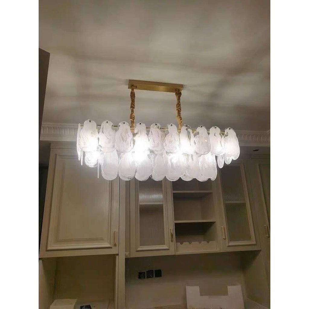 Cloude Modern Multi-Tier Cloud Glass Pendant Light Kitchen Island Light Adjustable Chain