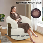 Swivel Accent Chair Set of 2, 360° Swivel Barrel Chair for Living Room, Reading Chair for Bedroom, Modern Round Accent Arm Chairs Club Chair for Nursery Living Room