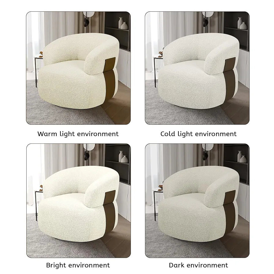 Swivel Accent Chair Set of 2, 360° Swivel Barrel Chair for Living Room, Reading Chair for Bedroom, Modern Round Accent Arm Chairs Club Chair for Nursery Living Room