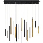 Santana Modern Linear Multi-Light Pendant Chandelier - Adjustable Height Aluminum Tube Fixture